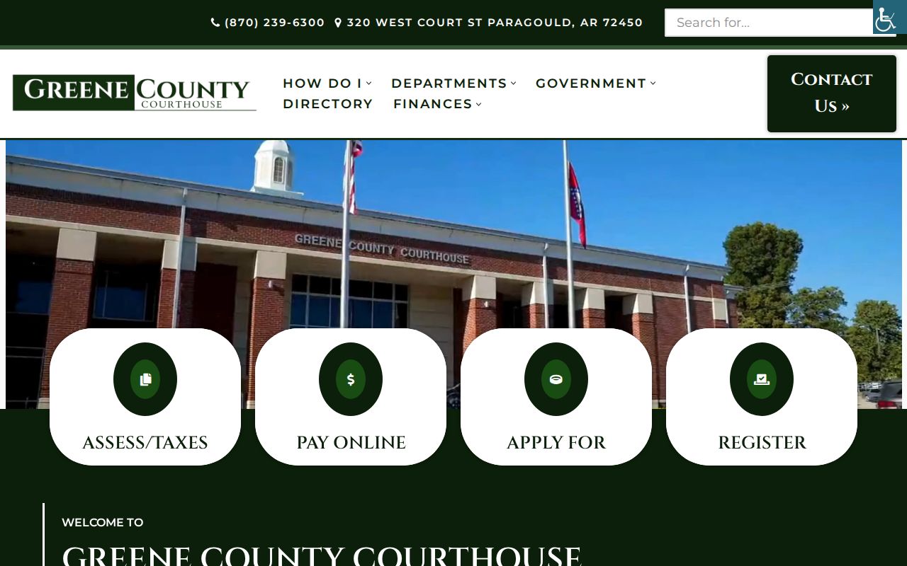Greene County court docket county government court service page