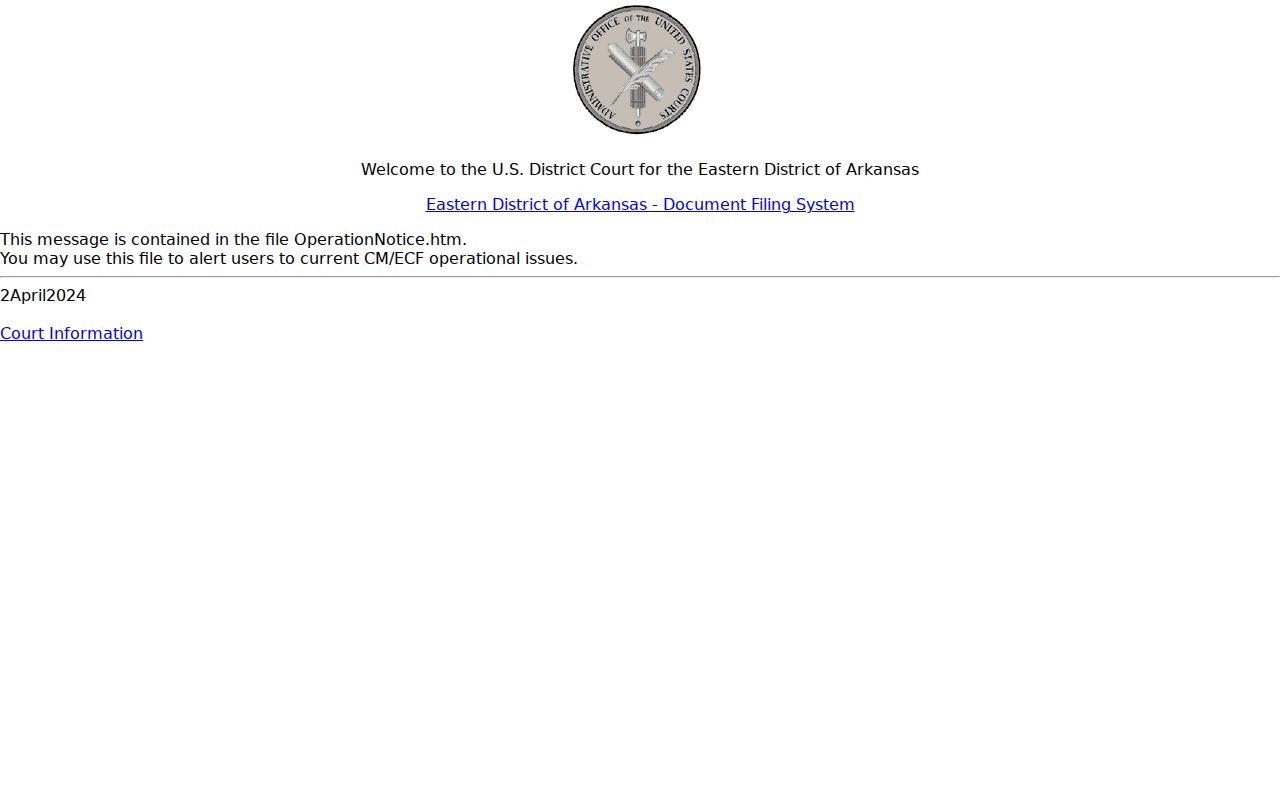 Federal criminal court docket system serving Greene County
