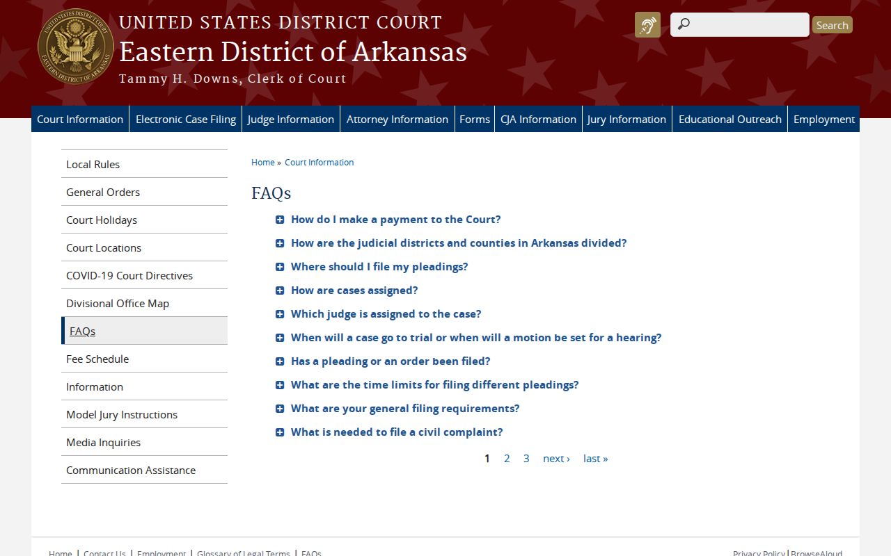 Lafe court docket federal division mapping for Greene County