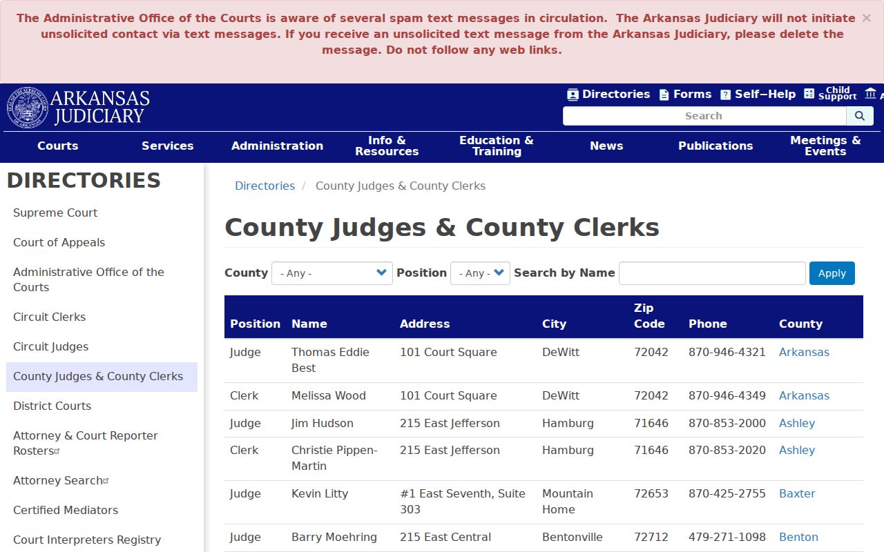 Paragould court docket Greene County judge and clerk directory
