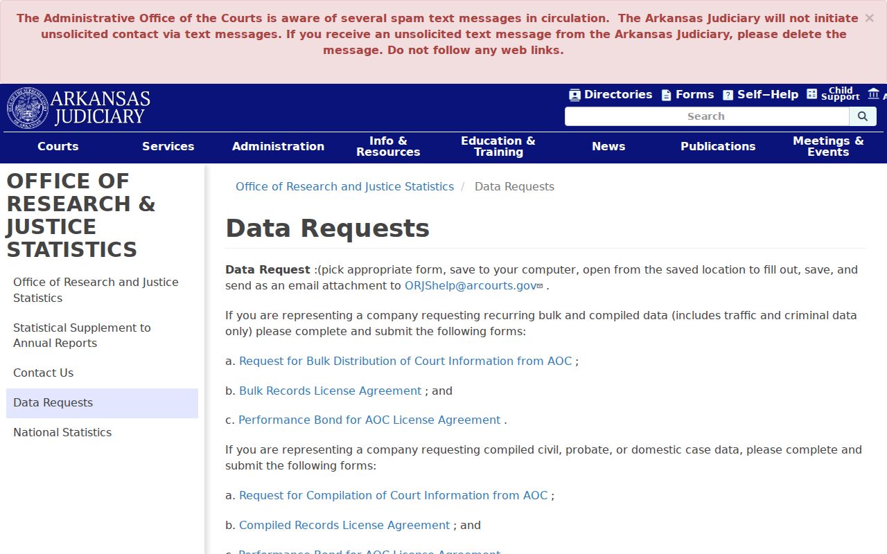 Greene County court records compiled data request through Arkansas AOC