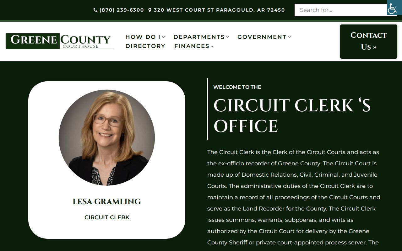 Greene County court records information from the Circuit Clerk